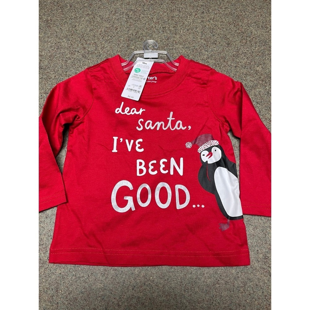 Christmas Carter's Dear Santa ling sleeve red  T-shirt NWT 18 months